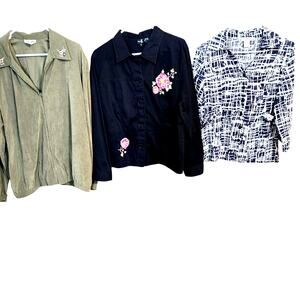 Women's XL 16 18 Jackets Coats Wholesale Bulk Lot of 3 Extra Large Tops Blazers